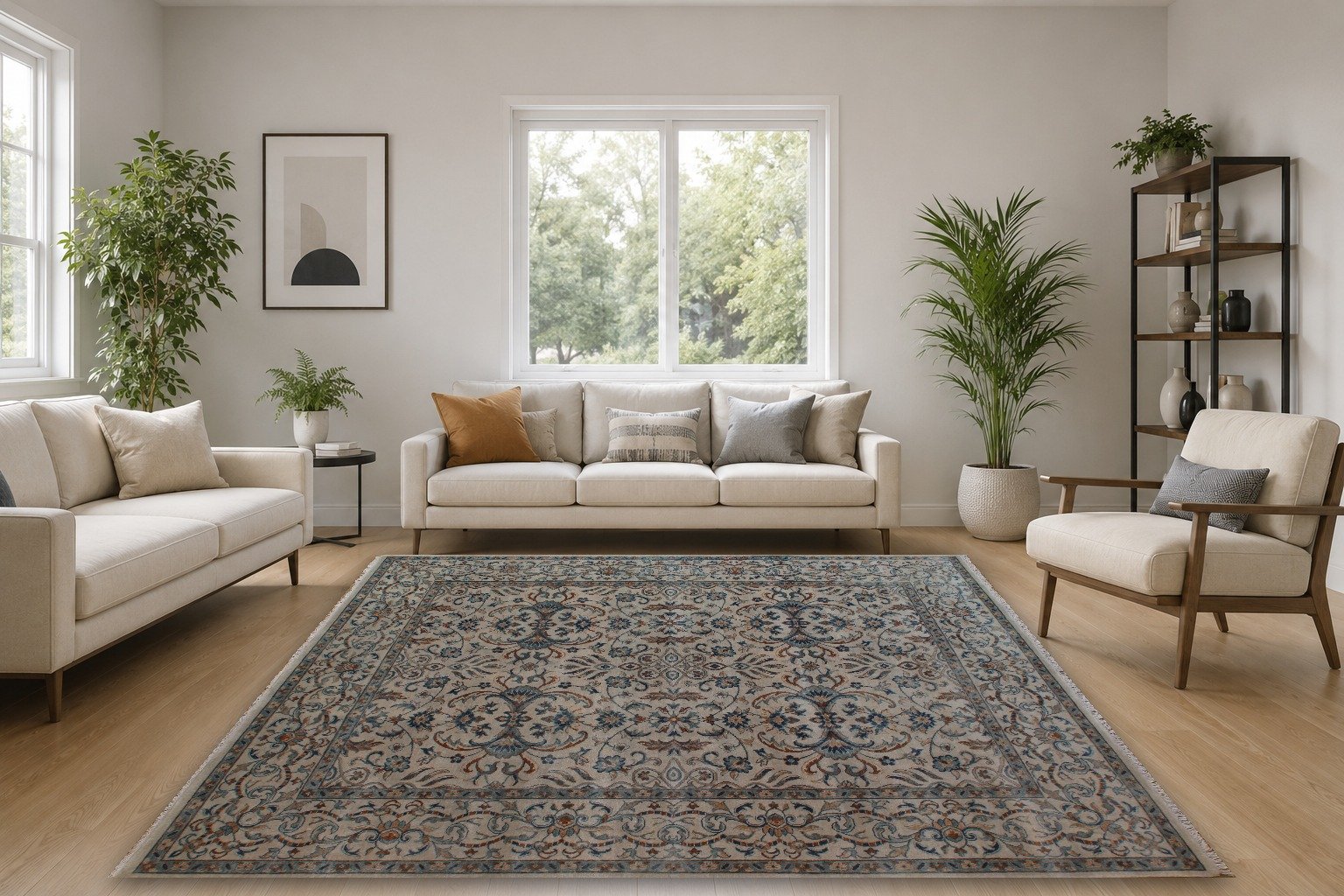 Detail view 2 of The Soft Ivory Arabesque Rug 8ft x 10ft